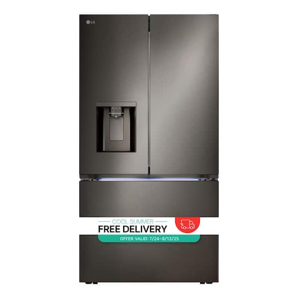 26 cu. ft. Smart Counter-Depth MAX French Door Refrigerator with 4 types of ice in PrintProof Black Stainless Steel