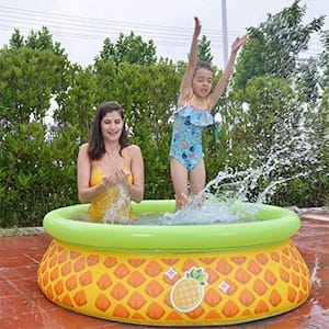 Sun Club 5 ft. Round 16.5 in. Deep 3D Pineapple Above Ground Outdoor Backyard Inflatable Kiddie Pool