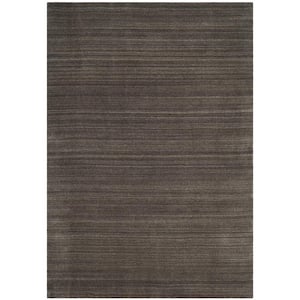 Himalaya Charcoal Doormat 3 ft. x 5 ft. Striped Solid Color Area Rug
