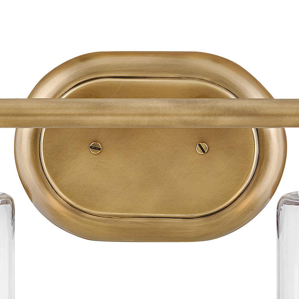 Halstead Heritage Brass 2-Light Vanity with Clear Glass Shades