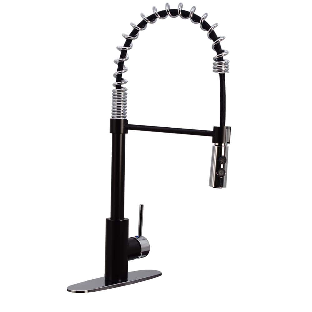Single-Handle Pull Down Sprayer Kitchen Faucet with Dual Function Spray Head in Oil Rubbed Bronze/Chrome -  Westbrass, KS18A-1226