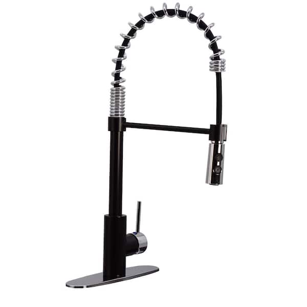 Single-Handle Pull Down Sprayer Kitchen Faucet with Dual Function Spray Head in Oil Rubbed Bronze/Chrome