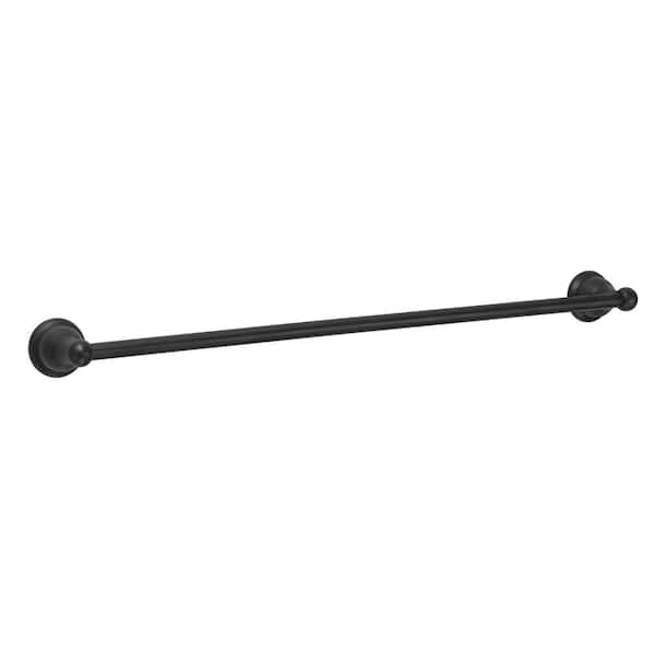 PRIVATE BRAND UNBRANDED Ivie 24 inch Bathroom Wall Mounted Towel Bar in Matte Black Finish