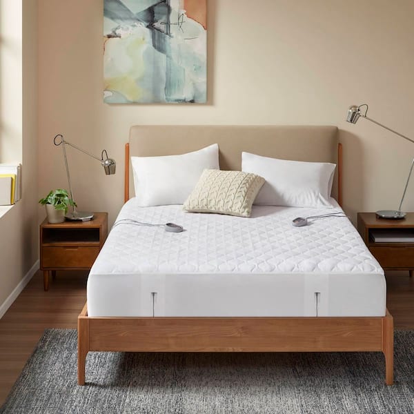 Heated Microfiber Queen Mattress Pad with 3M Scotchgard