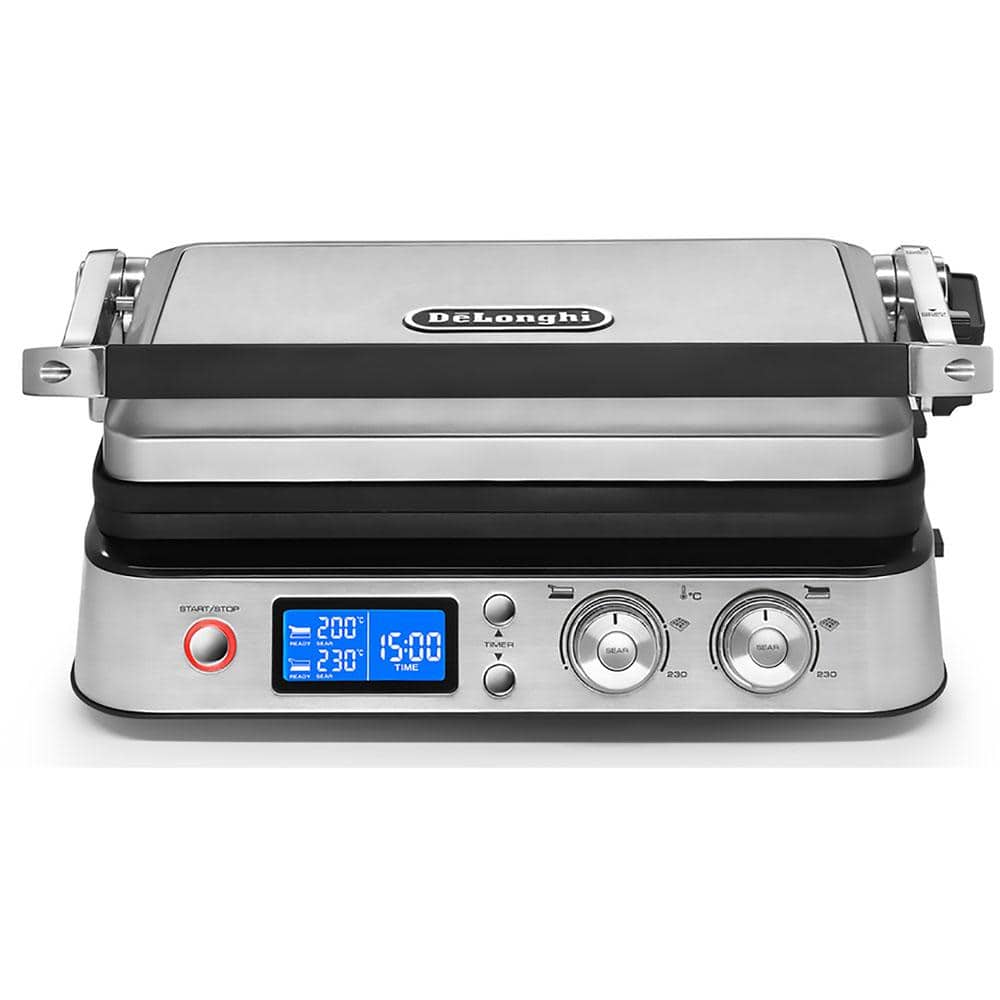 DeLonghi Livenza All-Day 130 sq. in. Stainless Steel Non-Stick Indoor Grill, Silver
