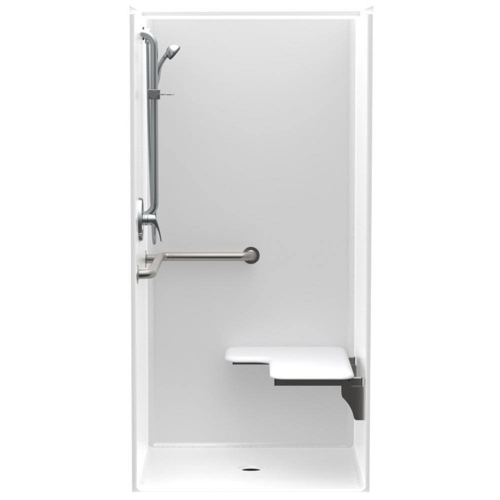 Accessible AcrylX 36 in. x 36 in. x 75 in. 1-Piece Shower Stall with Right 