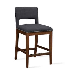 Rowell 25 in. Brown Cushioned Counter Stool