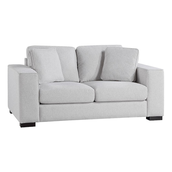 Unbranded Donegal 67.5 in. W Gray Textured Fabric Loveseat