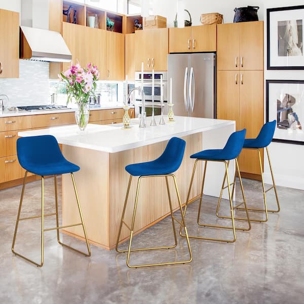 Gold Frame with White Seat Swivel Kitchen Island Counter Bar Stool