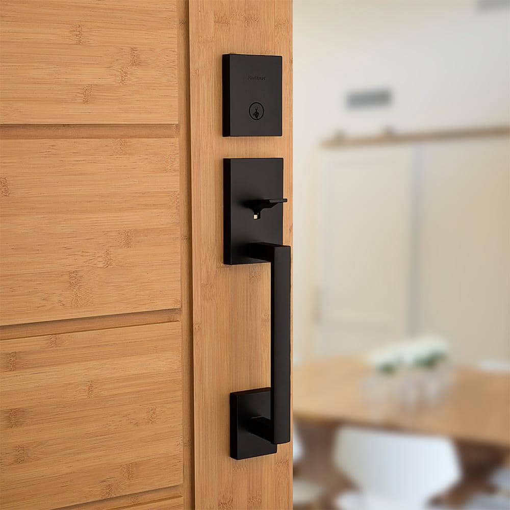 Matte Black Right Handed Entry Handleset with Deadbolt