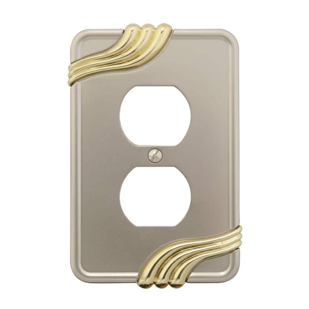 Grayson 1-Gang Nickel and Brass Duplex Outlet Metal Wall Plate price history on PriceWatchPro