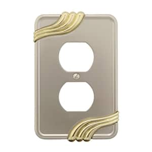 Grayson 1 Gang Duplex Zinc Wall Plate - Nickel and Brass