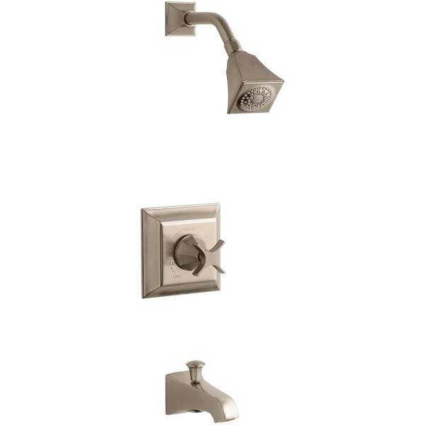 KOHLER Memoris 1-Handle Pressure-Balancing Tub and Shower Faucet Trim Kit in Vibrant Brushed Bronze (Valve Not Included)