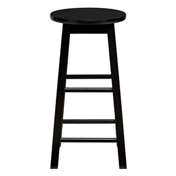 PJ wood 13.00 in. x 13.00 in. x 29.00 in. Black Wood Kitchen Counter Stools