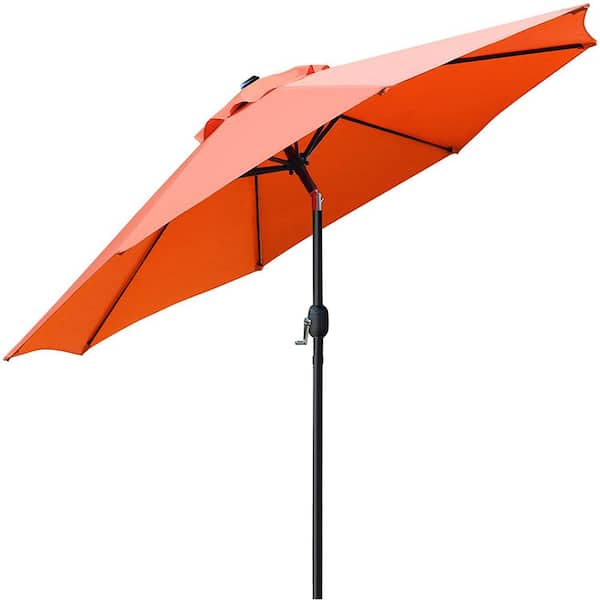 Dyiom 9 ft. Aluminum Outdoor Market Patio Umbrella in Orange with 8 Sturdy Ribs