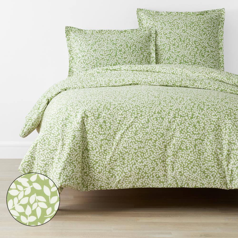 Green Leaves Twin Duvet Cover Kids, Luxury Soft Microfiber with