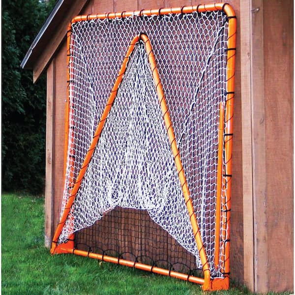 EZGOAL Lacrosse Goal Folding Metal Steel Frame with Throwback Kit 6 ft x 6 ft. 