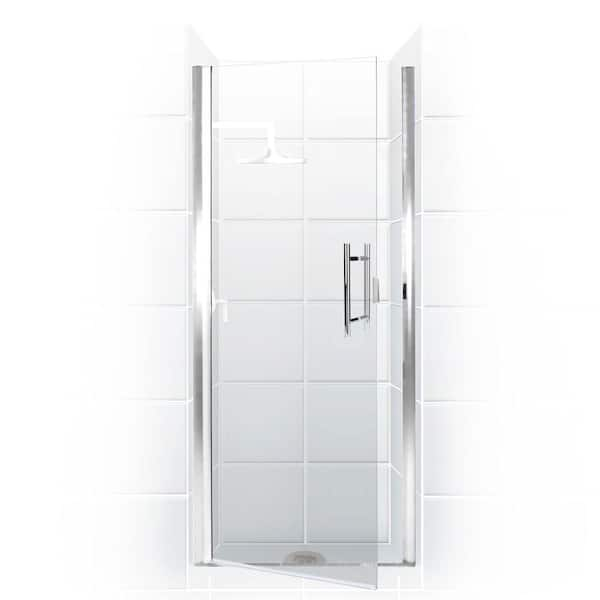 Coastal Shower Doors Paragon Series 36 in. x 82 in. Semi-Framed Continuous Hinge Shower Door in Chrome with Clear Glass