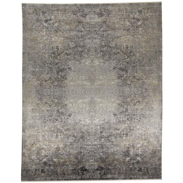 9 ft. x 13 ft. Tan, Gray Oriental Area Rug