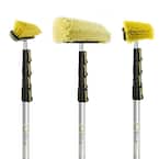 High Reach Brush Kit w/7 ft. to 30 ft. Extension Pole- Includes Soft Bristle Medium Bristle & Hard Bristle Scrub Brushes