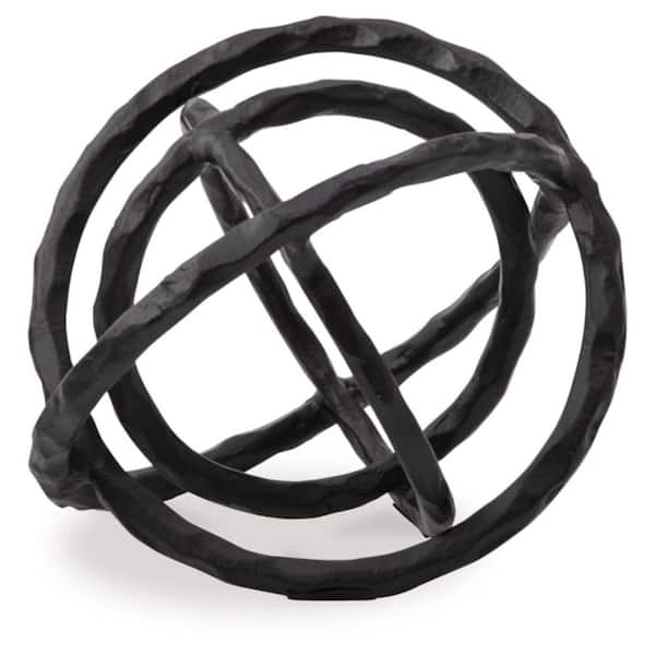 Signature Design By Ashley Barlee Black 7 in. x 7 in. Circle Metal Sculpture