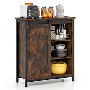 Brown 32 in. Accent Cabinet with Adjustable Shelves