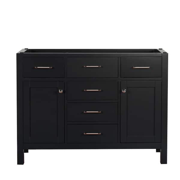 Unbranded Laguna 48 in. W x 18 in. D x 35 in. H Bath Vanity Cabinet without Top in Black