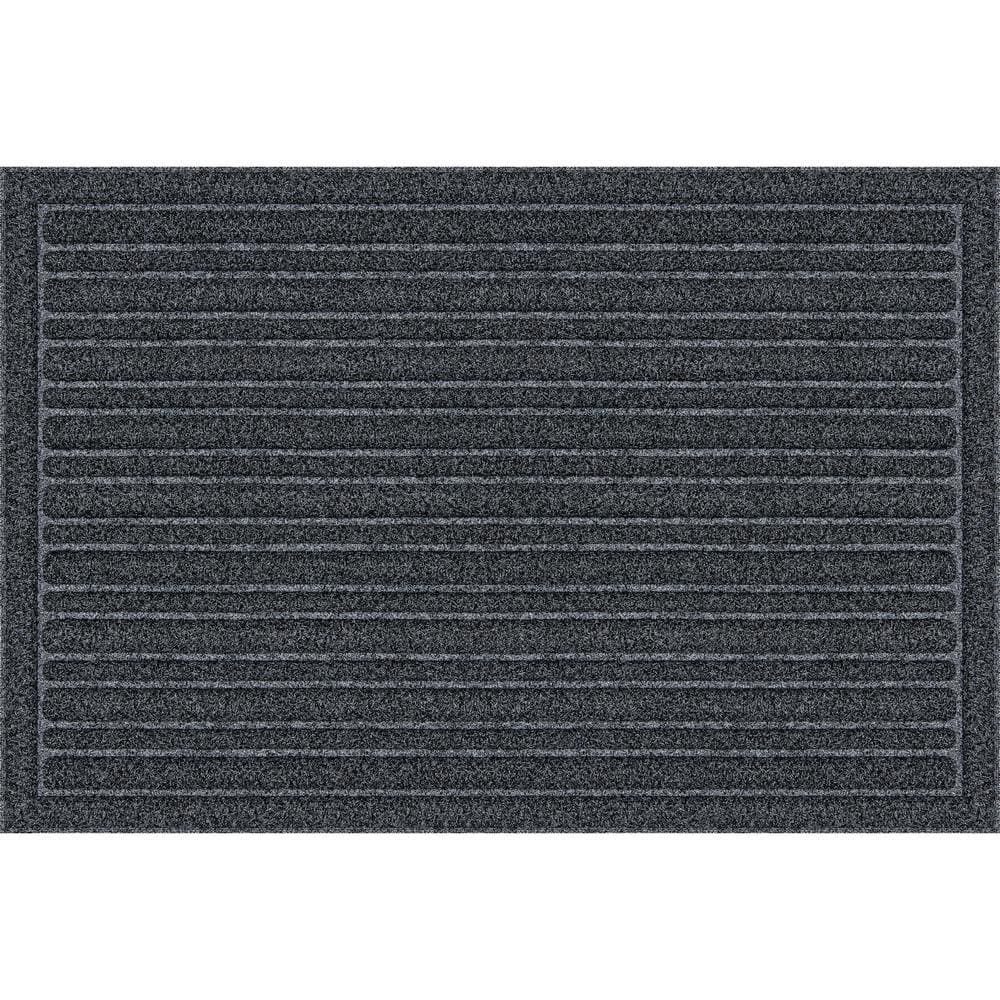 TrafficMaster Ribbed Charcoal 24 in. x 36 in. Non-Slip Indoor