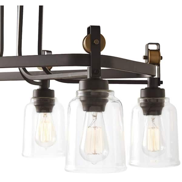 Home Decorators Collection Knollwood 6 Light Antique Bronze Chandelier With Vintage Brass Accents And Clear Glass Shades 7992hdcab - Home Decorators Collection 6 Light Chandelier Instructions