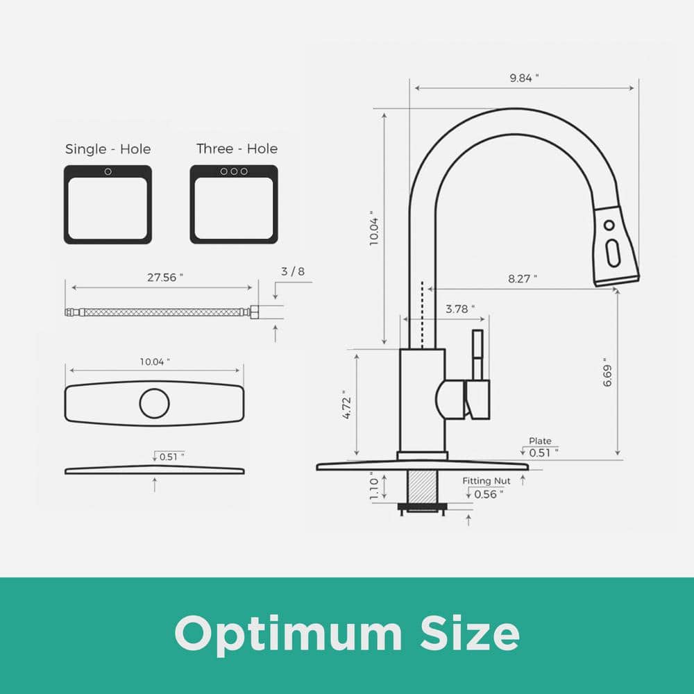 Matte Black Stainless Steel Pull-Down Kitchen Faucet