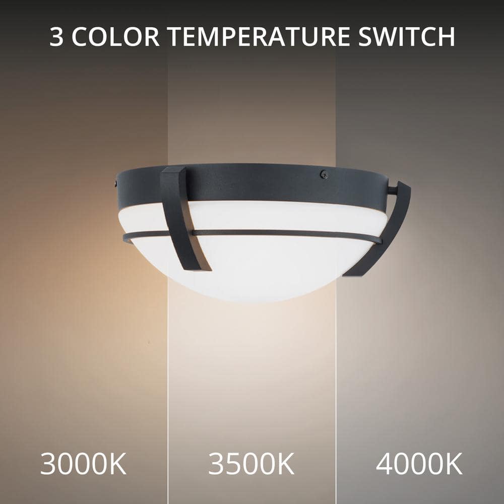 Bradbury 16" Black Opal Glass LED Contemporary Flush Mount