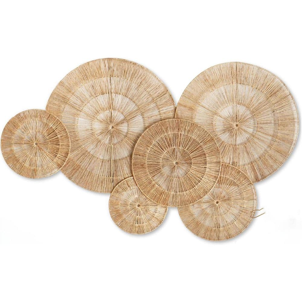 Brown 18.5 in. x 18.5 in. Jute Wall Decorative Basket (Set of 6)