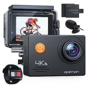 A79 Action Camera 4K 20MP WiFi External Microphone 2.4G Remote Control