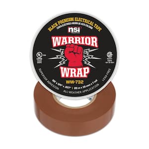 WarriorWrap Premium 3/4 in. x 66 ft. 7 mil Vinyl Electrical Tape, Brown