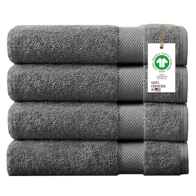FABDREAMS 100% Organic Cotton GOTS Ceritied 700 GSM Bath Sheet Towel Set of  2, 2 Bath Sheet Towels 36 x 70 in, White