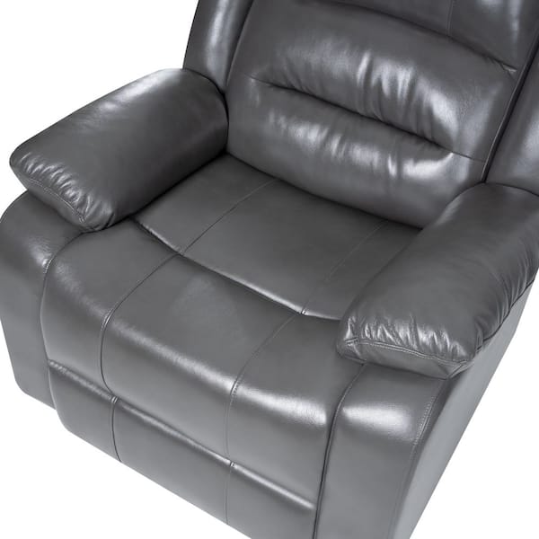 HOMESTOCK Faux Leather Power Lift Recliner Chair with Footrest Reclining Chair with Remote Control in Gray 21069W The Home Depot