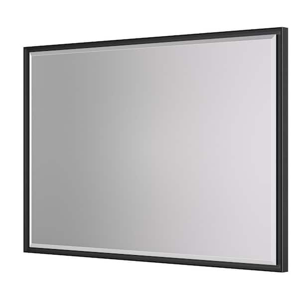 40 in. W x 30 in. H Rectangular Framed Beveled Edge Wall Bathroom Vanity Mirror in Brushed Nickel