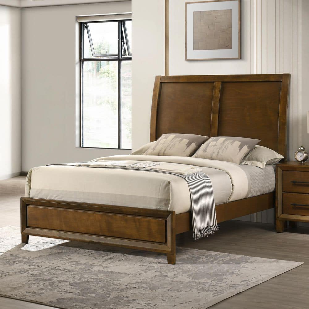 New Classic Furniture Ballard Walnut Brown Wood Frame Full Panel Bed