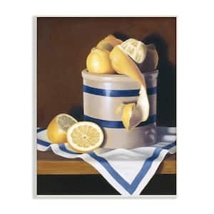 "RealisticLemon Peel Jar Still-Life Painting" by Cecile Baird Unframed Country Wood Wall Art Print 10 in. x 15 in.