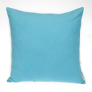 20 X 20 Transitional Solid Blue Square 16 in. x 16 in. Pillow