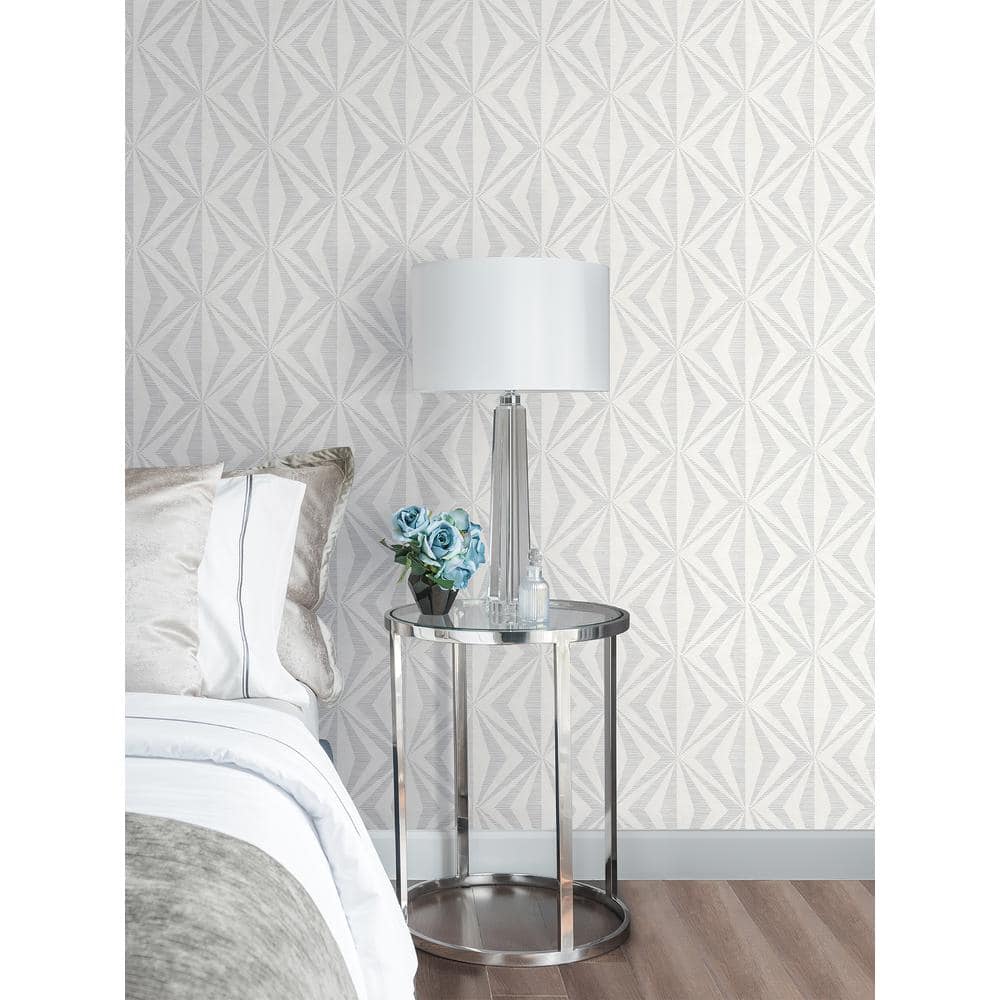 Silver Geometric Art Deco Washable Wallpaper