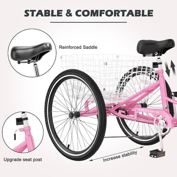 MOONCOOL Adult Folding Tricycle 7 Speed,26 in. Adult Tricycles,3