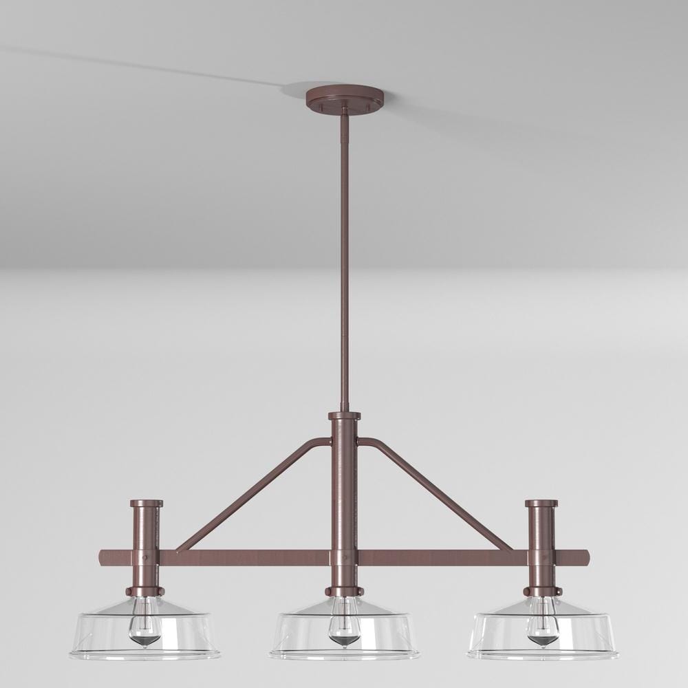 Carson 38.75" Satin Copper Bronze Glass Island Pendant
