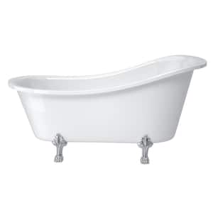 67 in. Acrylic Flatbottom Non-Whirlpool Bathtub in White