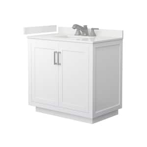 Miranda 36 in. W x 22 in. D x 33.75 in. H Single Bath Vanity in White with White Quartz Top