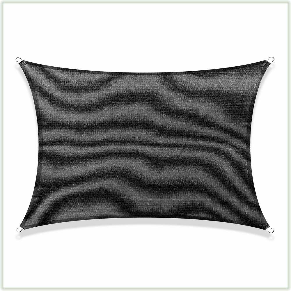 12 ft. x 17 ft. 190 GSM Black Rectangle Sun Shade Sail Screen Canopy, Outdoor Patio and Pergola Cover (Custom Size) price history on PriceWatchPro