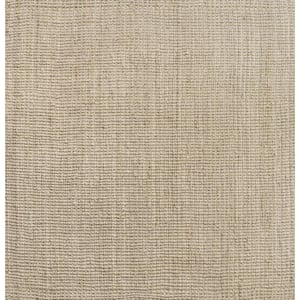 Light Ivory 5 ft. Square Pata Hand Woven Chunky Jute Area Rug