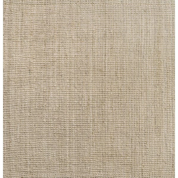 Light Ivory 5 ft. Square Pata Hand Woven Chunky Jute Area Rug