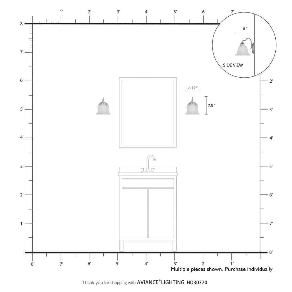 Essex Brushed Nickel 7.5" Dimmable Vanity Light with Alabaster Glass