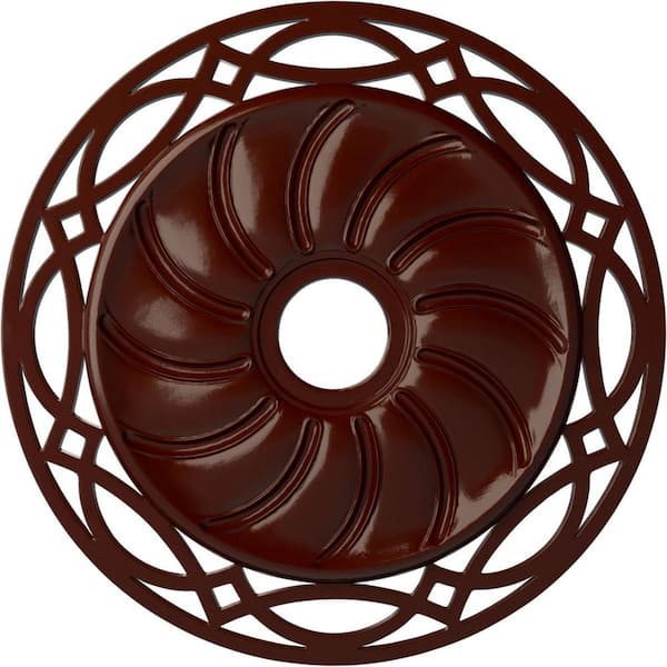 Ekena Millwork 1-3/8" x 26-5/8" x 26-5/8" Polyurethane Loera Ceiling, Brushed Mahogany